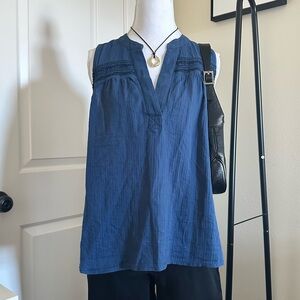 Banana Republic Blue Sleeveless Blouse
